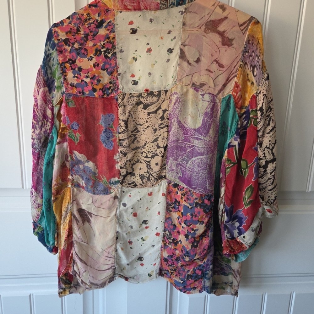 Young Threads Patchwork Boho Topper Kimono Small … - image 6